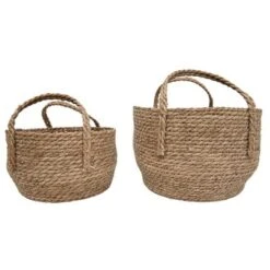 Set Of 2 Natural Woven Natural Seagrass Basket - Foreside Home & Garden -Eco Haven Store GUEST be1cd2ad f0e6 4a82 a7b0 f37277fbfec2