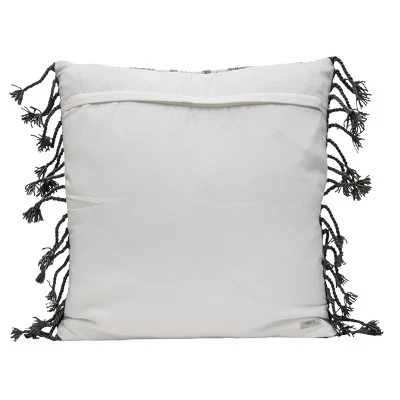 24x24 Inches Hand Woven Gray Polyester With Polyester Fill Pillow - Foreside Home & Garden 4 24x24 Inches Hand Woven Gray Polyester With Polyester Fill Pillow - Foreside Home & Garden - Image 2