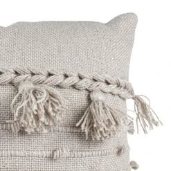 Gray Pulled Knot 20X20 Hand Woven Filled Outdoor Pillow - Foreside Home & Garden -Eco Haven Store GUEST bea51219 b9b8 49e2 899f dfee091df642