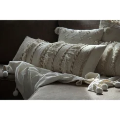 White Oversized 14x36" Hand Woven Decorative Cotton And Jute Lumbar Throw Pillow With Hand Tied Fringe - Foreside Home & Garden 10 White Oversized 14x36" Hand Woven Decorative Cotton And Jute Lumbar Throw Pillow With Hand Tied Fringe - Foreside Home & Garden -Eco Haven Store GUEST bf54b5fc a09d 43f6 9895 cca9c8afc49b