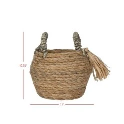 Brown Basket Woven Seagrass & Corn Husk By Foreside Home & Garden 11 Brown Basket Woven Seagrass & Corn Husk By Foreside Home & Garden -Eco Haven Store GUEST bfcf1db0 2763 43c7 a35f 471d7d5756b8