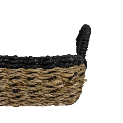Black Trim Woven Seagrass & Rope Tray By Foreside Home & Garden 6 Black Trim Woven Seagrass & Rope Tray By Foreside Home & Garden - Image 4