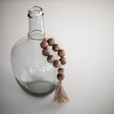 Natural Wood & Jute Beaded Tassel - Foreside Home & Garden 5 Natural Wood & Jute Beaded Tassel - Foreside Home & Garden - Image 3