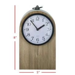 Rustic White Wood Battery Operated Table Clock - Foreside Home & Garden -Eco Haven Store GUEST c41a8d03 affb 420d 8762 58133b3c930b