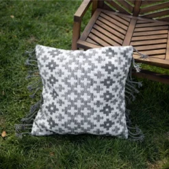 24x24 Inches Hand Woven Gray Polyester With Polyester Fill Pillow - Foreside Home & Garden 11 24x24 Inches Hand Woven Gray Polyester With Polyester Fill Pillow - Foreside Home & Garden -Eco Haven Store GUEST c4d57b32 3f3e 4227 b846 efadff718049