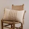 Tan Middle Striped 14X22 Hand Woven Filled Pillow - Foreside Home & Garden