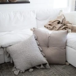 Taupe 30X30 Hand Woven Filled Oversized Pillow - Foreside Home & Garden 11 Taupe 30X30 Hand Woven Filled Oversized Pillow - Foreside Home & Garden -Eco Haven Store GUEST c56d8cd4 027a 4003 8102 59308ac887c3