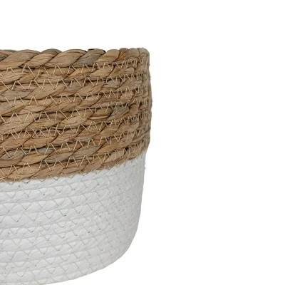 Set Of 2 Baskets White Seagrass & Rope By Foreside Home & Garden 5 Set Of 2 Baskets White Seagrass & Rope By Foreside Home & Garden - Image 3