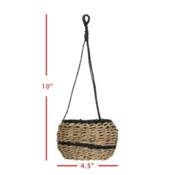 Black Rope & Seagrass Hanging Basket - Foreside Home & Garden -Eco Haven Store GUEST c5a15dd0 fcc2 4bcd a576 749b121716d3