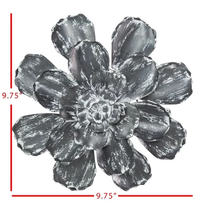 Distressed Flower Wall Art Metal - Foreside Home & Garden 7 Distressed Flower Wall Art Metal - Foreside Home & Garden - Image 5