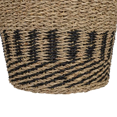 Black Basket Woven Seagrass & Rope By Foreside Home & Garden 6 Black Basket Woven Seagrass & Rope By Foreside Home & Garden - Image 4