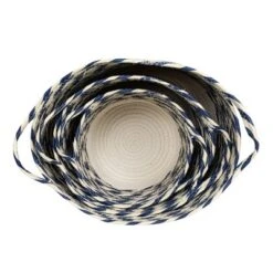 Set Of 3 White & Blue Baskets Cotton & Rope - Foreside Home & Garden -Eco Haven Store GUEST c78f5a0d da5f 4418 90ef 31ef1e4c8bad