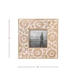 4x4 Inch Carved Floral Picture Frame Mango Wood, MDF, Metal & Glass By Foreside Home & Garden 15 4x4 Inch Carved Floral Picture Frame Mango Wood, MDF, Metal & Glass By Foreside Home & Garden -Eco Haven Store GUEST ca9051e3 39b0 45dd 98e8 867cf4ebfcd6