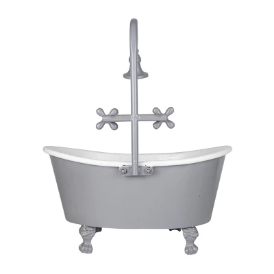 Antique Bathtub Planter Gray Metal - Foreside Home & Garden 4 Antique Bathtub Planter Gray Metal - Foreside Home & Garden - Image 2