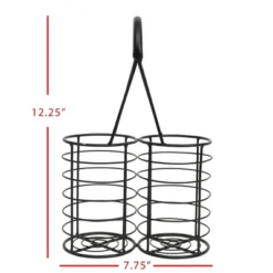 Black Metal Wine Bottle Caddy - Foreside Home & Garden -Eco Haven Store GUEST cbce5faa 70e8 4f53 90a5 9d1395fd0c2c