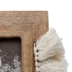5x7 Inches White Wood, Cotton & Glass Photo Frame - Foreside Home & Garden -Eco Haven Store GUEST cca83e67 0260 480c bb13 4ec0afec8cd6