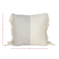 18X18 Inch Hand Woven Color Block Pillow Gray Cotton With Polyester Fill By Foreside Home & Garden 9 18X18 Inch Hand Woven Color Block Pillow Gray Cotton With Polyester Fill By Foreside Home & Garden -Eco Haven Store GUEST ce854bd2 d686 44ca 98d4 b7441ef0b921