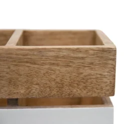 White Wood Caddy - Foreside Home & Garden 9 White Wood Caddy - Foreside Home & Garden -Eco Haven Store GUEST cea1a4cb 4bd5 4ec5 a8da fd42fbffb3e6