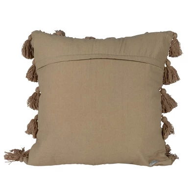 Pulled Knot Tan 24X24 Hand Woven Filled Pillow - Foreside Home & Garden 5 Pulled Knot Tan 24X24 Hand Woven Filled Pillow - Foreside Home & Garden - Image 3