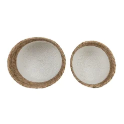 Set Of 2 Baskets White Seagrass & Rope By Foreside Home & Garden 12 Set Of 2 Baskets White Seagrass & Rope By Foreside Home & Garden -Eco Haven Store GUEST cfedbac1 bd5c 408c 8291 cecc1460c8f9