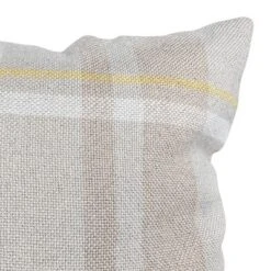 Taupe With Yellow Plaid 24X24 Hand Woven Filled Outdoor Pillow - Foreside Home & Garden -Eco Haven Store GUEST d234a08a cf82 4326 af1d 88cd99126635