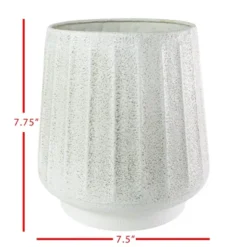 Fluted Sandy Planter White Metal - Foreside Home & Garden -Eco Haven Store GUEST d402ca43 beeb 4a1c 8d1b db233463a22c
