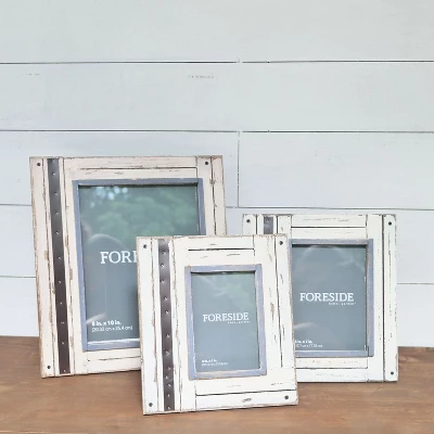 White And Brown Decorative Distressed Wood Picture Frame - Foreside Home & Garden 3 White And Brown Decorative Distressed Wood Picture Frame - Foreside Home & Garden