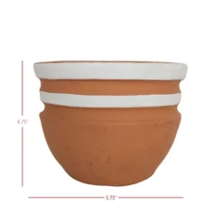White Striped Terracotta Planter By Foreside Home & Garden 13 White Striped Terracotta Planter By Foreside Home & Garden -Eco Haven Store GUEST daa1f514 08f3 4913 9823 7c17b9818e39