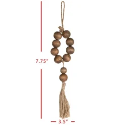 Natural Wood & Jute Beaded Tassel - Foreside Home & Garden 13 Natural Wood & Jute Beaded Tassel - Foreside Home & Garden -Eco Haven Store GUEST daf3d89f e07b 44e6 ae31 6e0f6af46afb