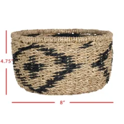 Black Rope & Seagrass Basket - Foreside Home & Garden -Eco Haven Store GUEST dcd71364 06dc 4ac3 9be0 34ceaa04ae09