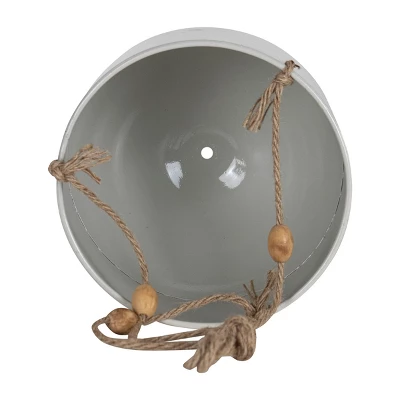Gray Metal, Rope & Wood Large Hanging Planter - Foreside Home & Garden 5 Gray Metal, Rope & Wood Large Hanging Planter - Foreside Home & Garden - Image 3