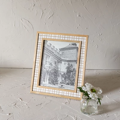 8X10 Inch Tan Plaid Fabric Picture Frame With MDF, Wood & Glass By Foreside Home & Garden 3 8X10 Inch Tan Plaid Fabric Picture Frame With MDF, Wood & Glass By Foreside Home & Garden