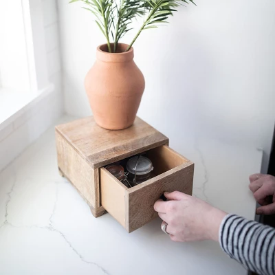 Natural Wood Decorative Drawer - Foreside Home & Garden 2 Natural Wood Decorative Drawer - Foreside Home & Garden