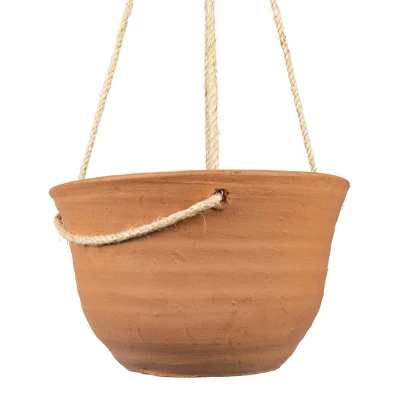 Wide Terracotta & Jute Hanging Planter - Foreside Home & Garden 4 Wide Terracotta & Jute Hanging Planter - Foreside Home & Garden - Image 2