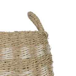 10 Inch Basket White Seagrass & Rope By Foreside Home & Garden -Eco Haven Store GUEST eb7af2cc 92a2 47c9 a590 11c6dede50ca