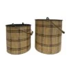Set Of 2 Brown Metal & Wood Bins - Foreside Home & Garden -Eco Haven Store GUEST eba92844 ef8c 457d a5a3 ae07d2606b3a