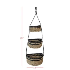 3-Tiered Hanging Basket Black Seagrass & Rope By Foreside Home & Garden 14 3-Tiered Hanging Basket Black Seagrass & Rope By Foreside Home & Garden -Eco Haven Store GUEST ecfb6399 a016 49c9 86ff d44c3d9f37db