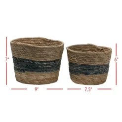 Set Of 2 Blue Cattail Decorative Storage Baskets - Foreside Home & Garden 9 Set Of 2 Blue Cattail Decorative Storage Baskets - Foreside Home & Garden -Eco Haven Store GUEST ed6737ce a403 4d0c ac8a 154405771cd7