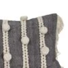 Gray Striped Hand Woven 14x22" Cotton Decorative Throw Pillow With Hand Tied Fringe And Pom Poms - Foreside Home & Garden -Eco Haven Store GUEST ee4d8661 2c8a 48b5 b6b5 a0ea6b636e86