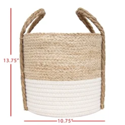 Natural Woven White Seagrass & Rope Basket - Foreside Home & Garden 12 Natural Woven White Seagrass & Rope Basket - Foreside Home & Garden -Eco Haven Store GUEST ef1efdae 519b 4c2c afd7 a931d1028a90