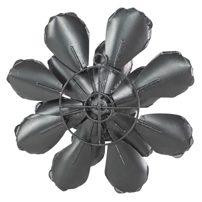 Distressed Flower Wall Art Metal - Foreside Home & Garden 4 Distressed Flower Wall Art Metal - Foreside Home & Garden - Image 2