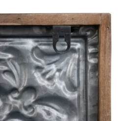 Whitewashed Tin Tile With Wood Frame Wall Decor - Foreside Home & Garden 12 Whitewashed Tin Tile With Wood Frame Wall Decor - Foreside Home & Garden -Eco Haven Store GUEST f0089633 2b51 460e bc29 ec9250afd6a3