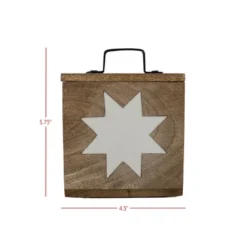 Barn Quilt Trinket Box With Lid Wood, Metal & White Resin By Foreside Home & Garden -Eco Haven Store GUEST f038ddca 6a40 4a9f b16d b23355a6ce2f