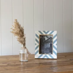 5x7 Inches Blue Wood, Resin & Glass Photo Frame - Foreside Home & Garden -Eco Haven Store GUEST f0795b50 7fdf 4ac4 af11 44659113c189