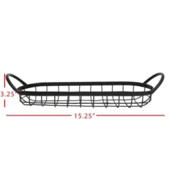 Oblong Black Metal Basket - Foreside Home & Garden -Eco Haven Store GUEST f0f5b025 7369 46f4 9a4f f21c1f76e53d