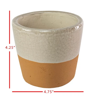 Gray Top Dipped Terracotta Planter - Foreside Home & Garden 6 Gray Top Dipped Terracotta Planter - Foreside Home & Garden - Image 4