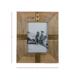 5X7 Inch Brass Metal Strap Picture Frame With Wood, MDF & Glass By Foreside Home & Garden 13 5X7 Inch Brass Metal Strap Picture Frame With Wood, MDF & Glass By Foreside Home & Garden -Eco Haven Store GUEST f28f3014 338f 4122 9341 0d7e527b41d4