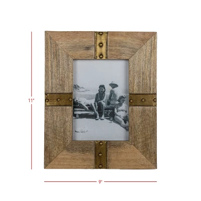 5X7 Inch Brass Metal Strap Picture Frame With Wood, MDF & Glass By Foreside Home & Garden 8 5X7 Inch Brass Metal Strap Picture Frame With Wood, MDF & Glass By Foreside Home & Garden - Image 6