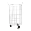 White Metal Rolling Basket - Foreside Home & Garden -Eco Haven Store GUEST f56761ef c099 4b44 905a 8ec6867c62bc
