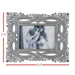 Filigree 4X6 Photo Frame Gray MDF & Glass - Foreside Home & Garden -Eco Haven Store GUEST f69e20e5 93ac 4ad2 a55d f1293ebe899b